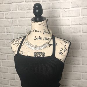 Silver fashion choker necklace